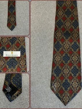 Bill Blass 100% Silk Medallion Geometric Tie